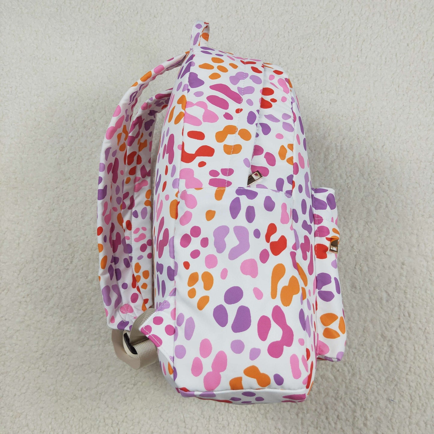 RTS NO MOQ（In Stock) BA0307 Pink and purple leopard lace backpack