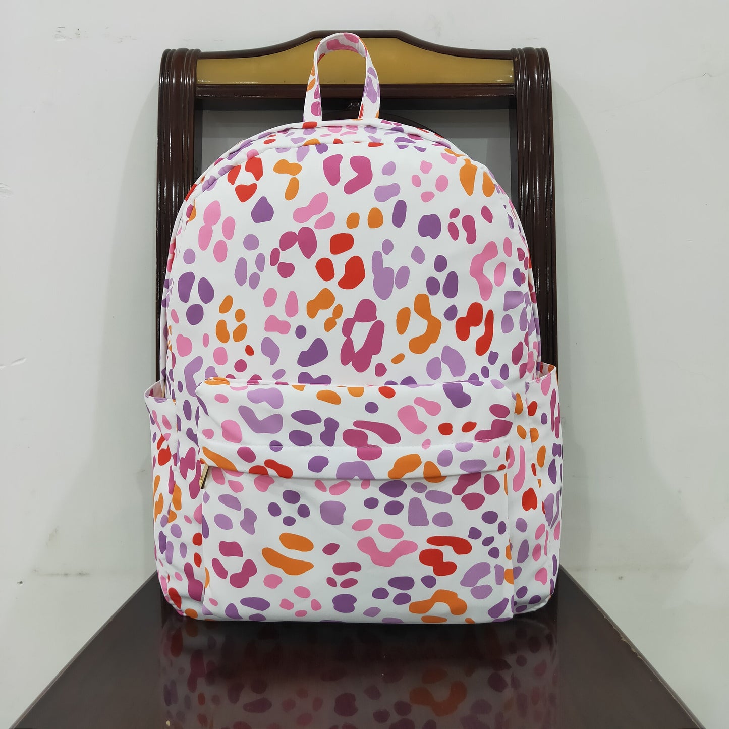 RTS NO MOQ（In Stock) BA0307 Pink and purple leopard lace backpack