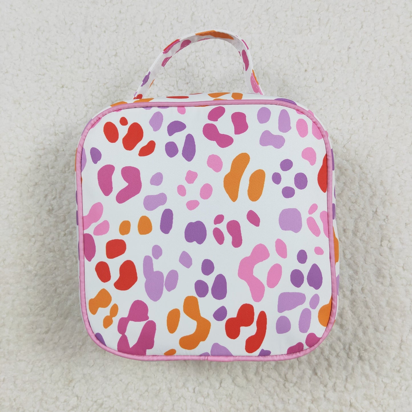 RTS NO MOQ（In Stock ) BA0309 Pink and purple leopard print lace lunch bag