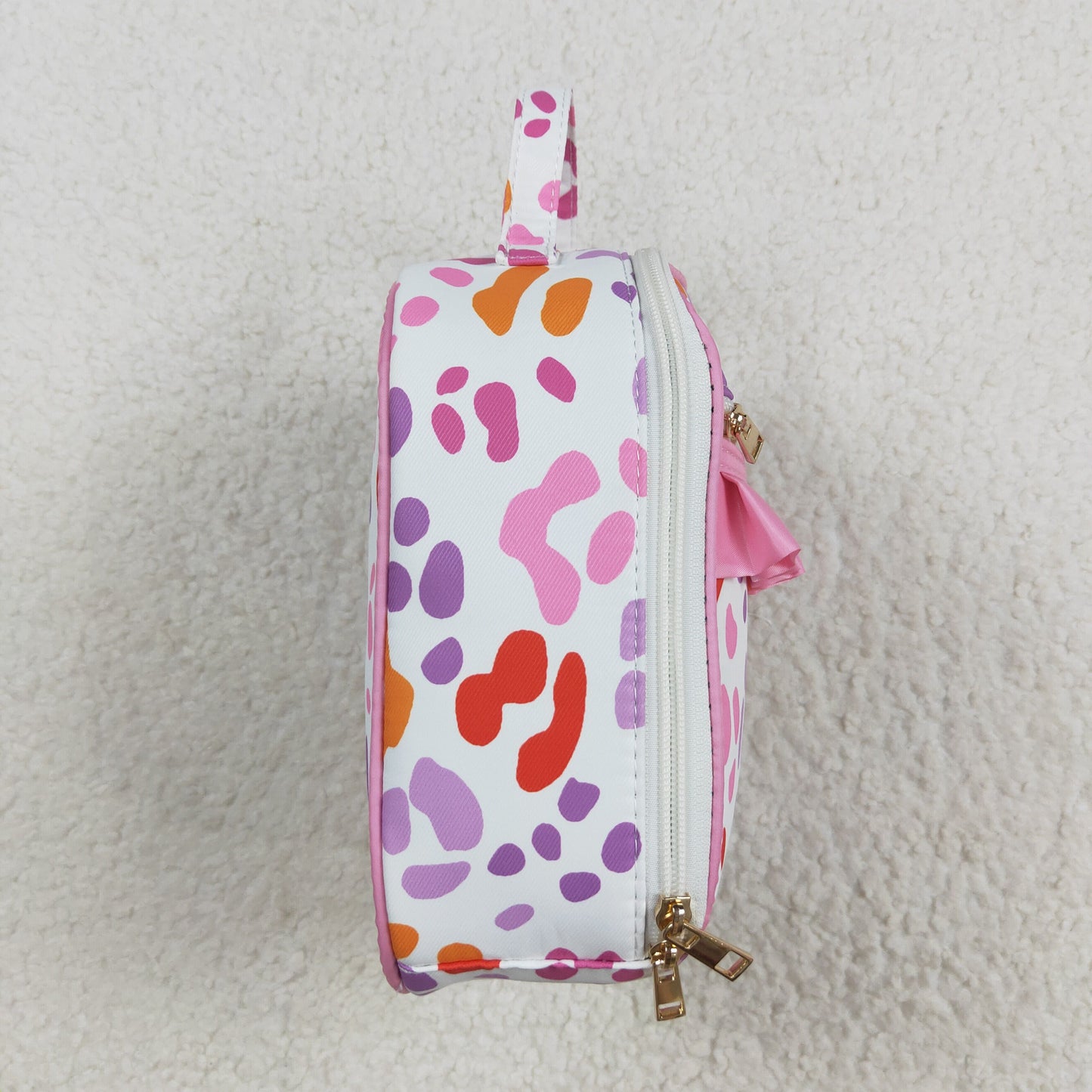 RTS NO MOQ（In Stock ) BA0309 Pink and purple leopard print lace lunch bag