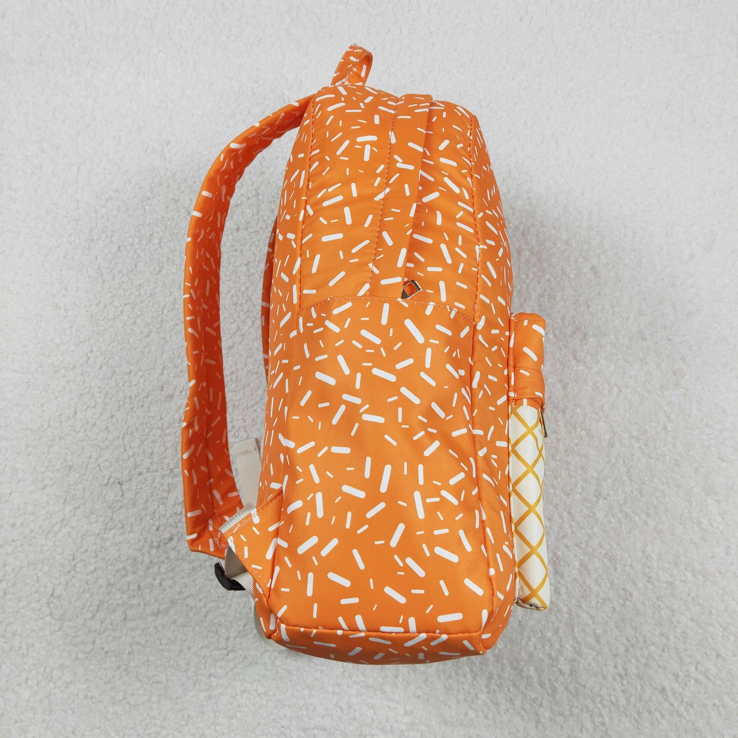 RTS NO MOQ（In Stock) BA0339 Waffle Ice Cream Orange Backpack