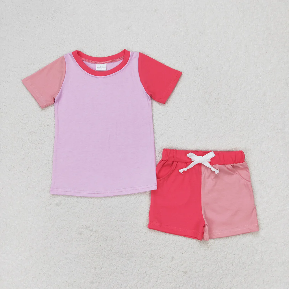 RTS Baby Girls Summer Colorful Shirt Shorts Sports Clothes Sets