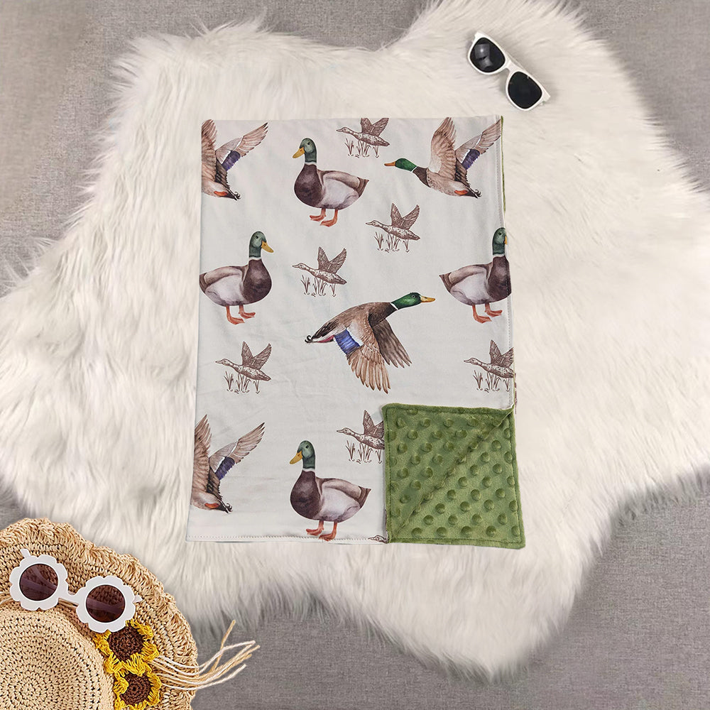 RTS NO MOQ Sibling baby kids Summer duck bow camouflage baby blanket
