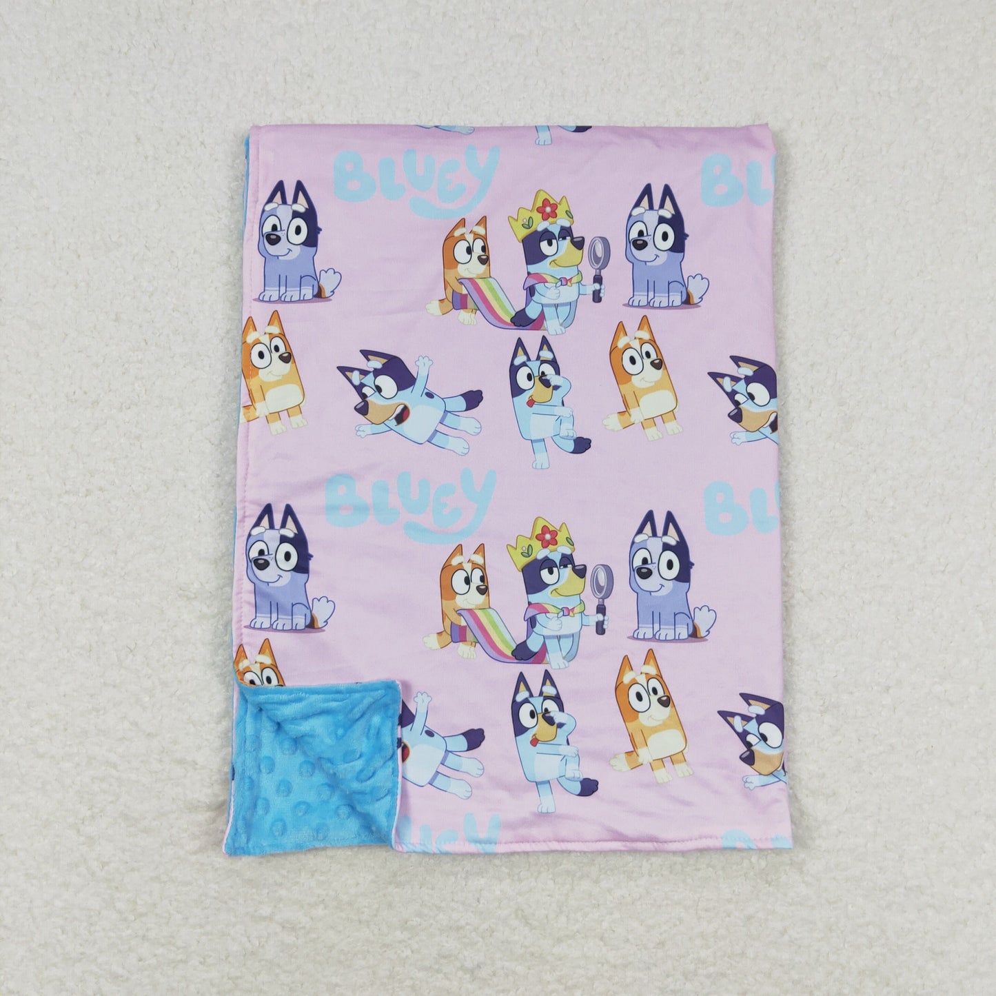 rts no moq BL0130 bluey pink baby blanket