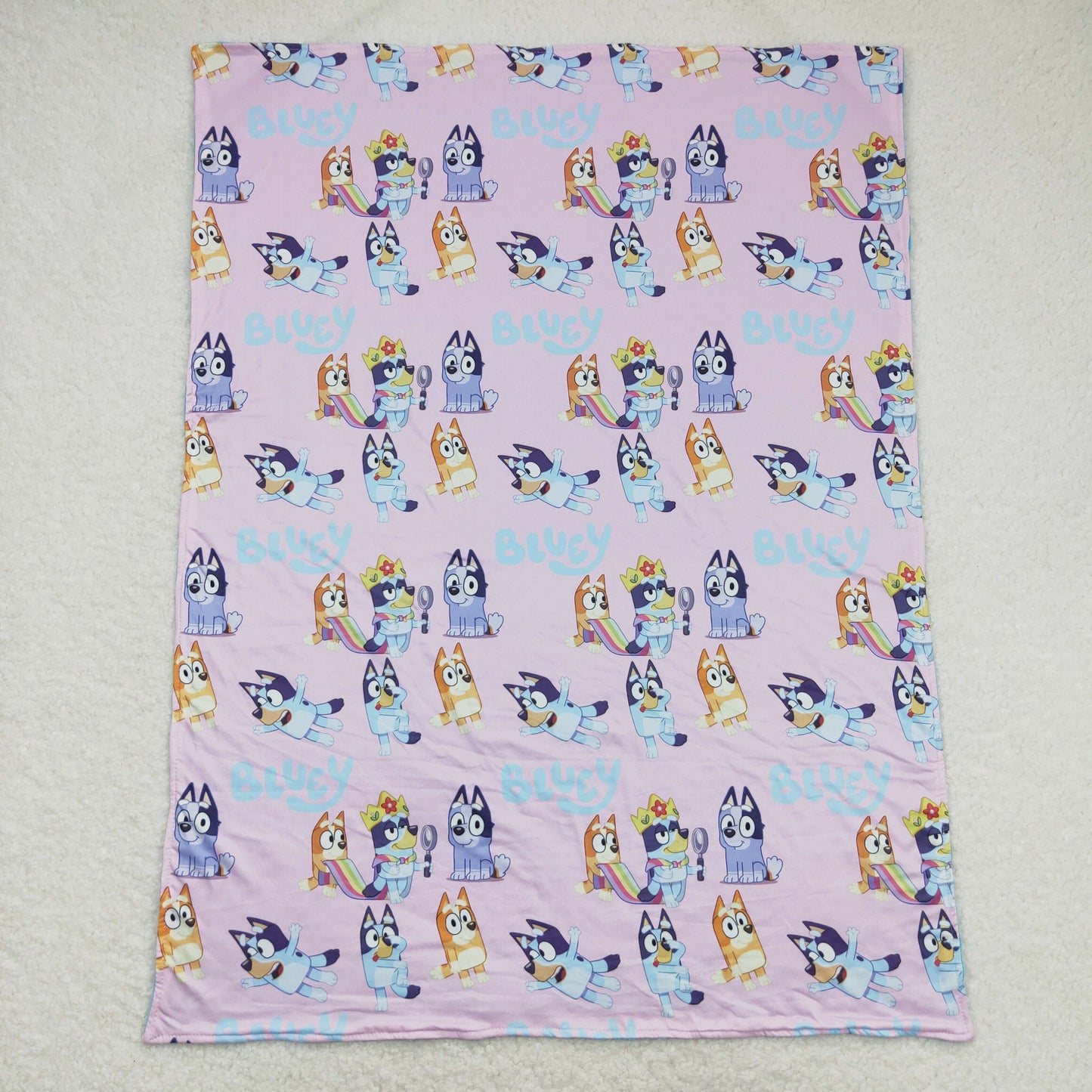 rts no moq BL0130 bluey pink baby blanket