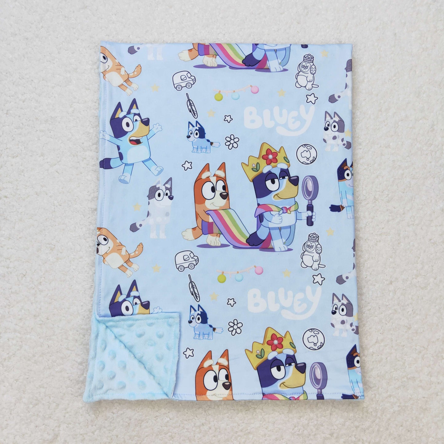 rts no moq BL0131 bluey blue baby blanket