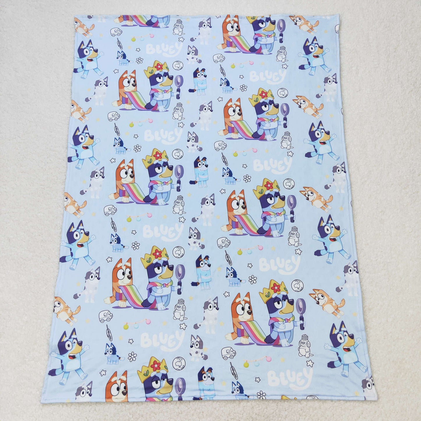 rts no moq BL0131 bluey blue baby blanket