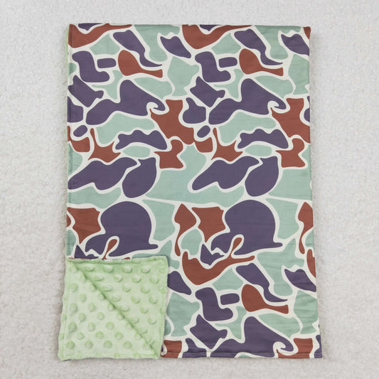 rts no moq BL0144 Brown and green camouflage baby blanket