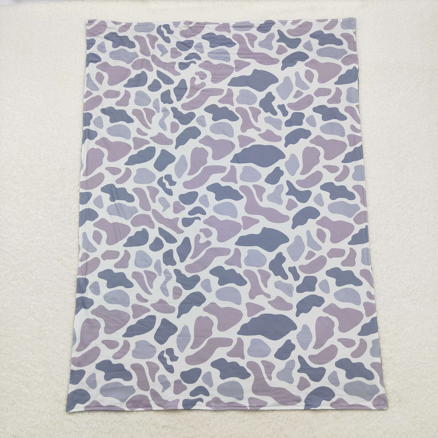 rts no moq BL0145 Gray blue camouflage baby blanket