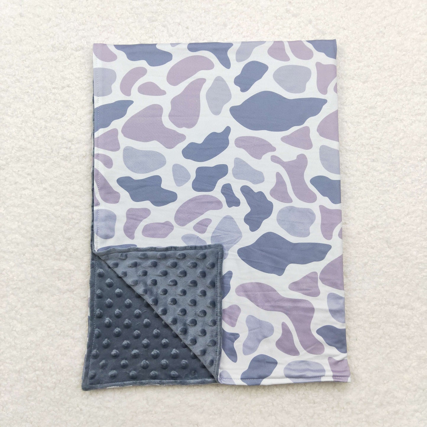 rts no moq BL0145 Gray blue camouflage baby blanket