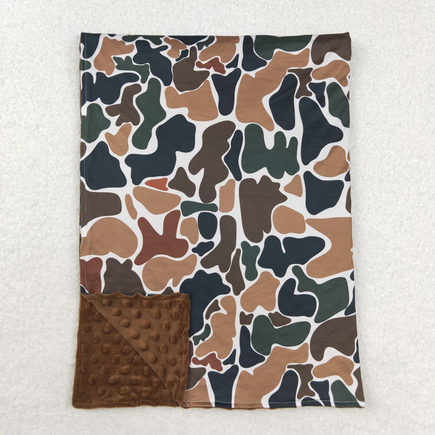 RTS NO MOQ ETA 5/7days Arrived BL0146 Brown green camouflage beige baby blanket