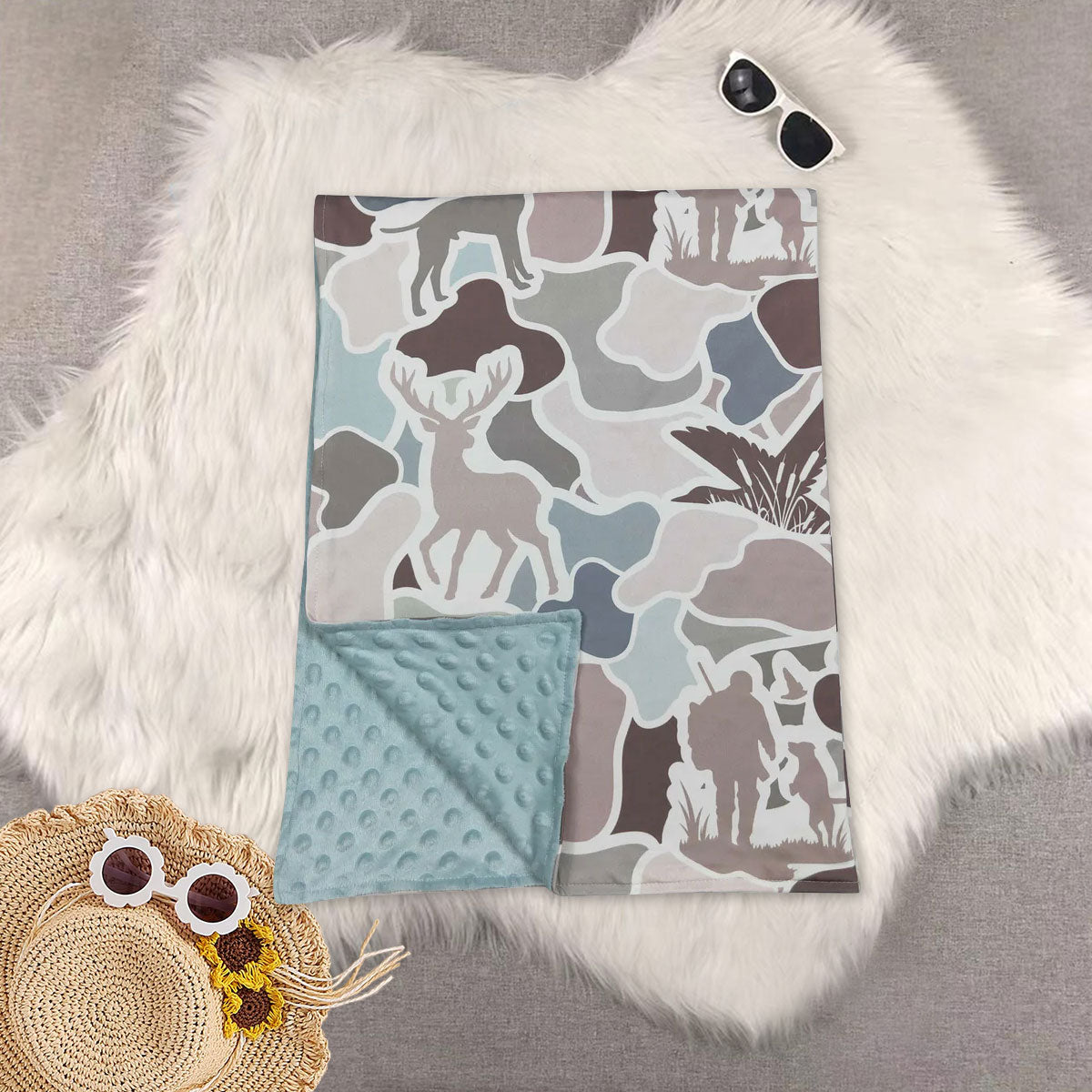 RTS NO MOQ Sibling baby kids newborn Summer duck bow camouflage baby blankets