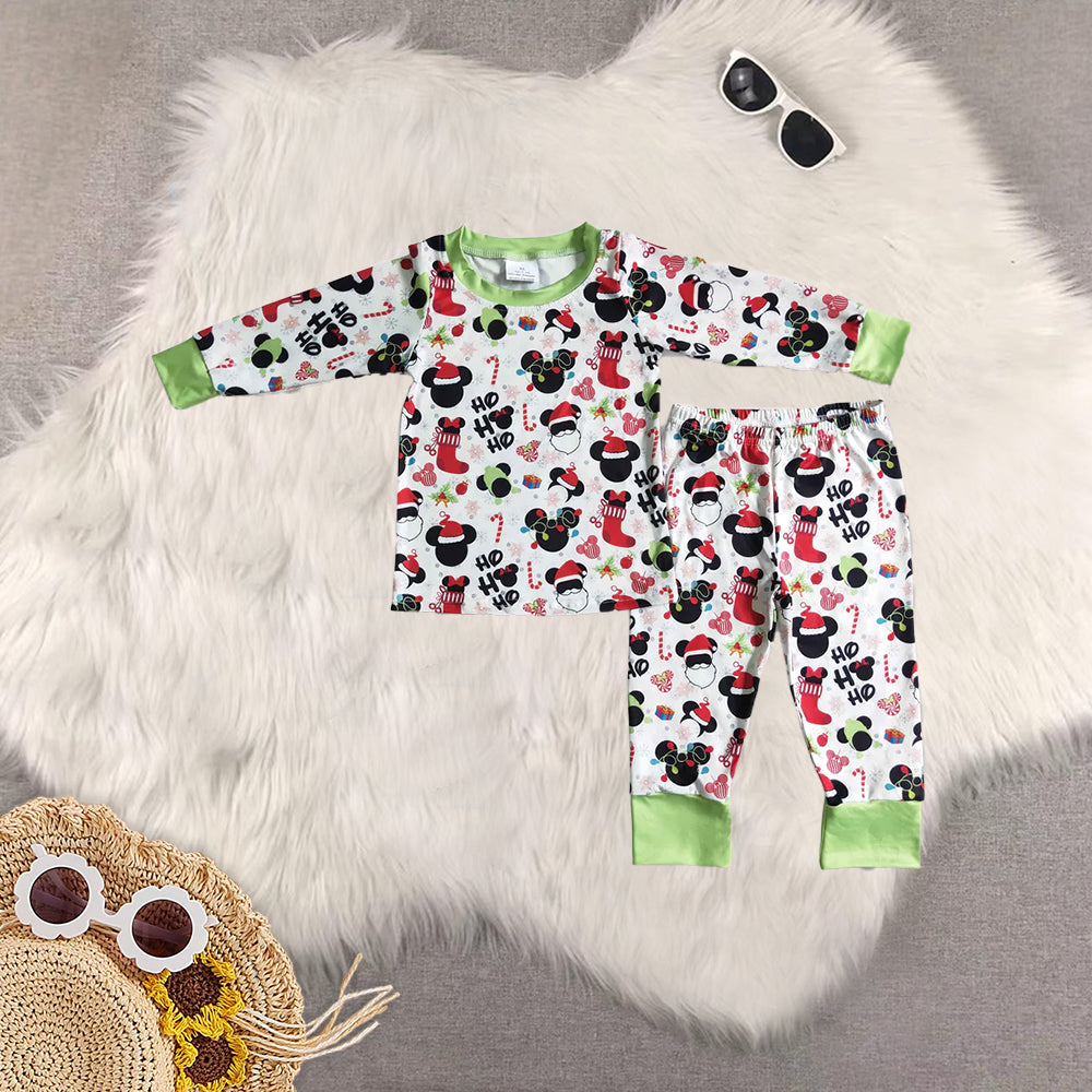 RTS NO MOQ Sibling baby girls boys clothes Christmas long-sleeved trousers suit