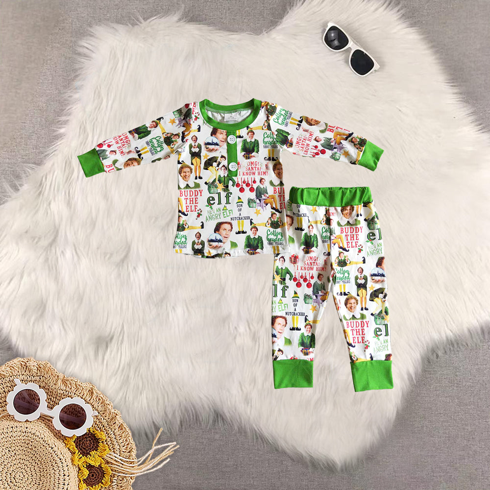 RTS NO MOQ Sibling baby girls boys clothes Christmas long-sleeved trousers suit