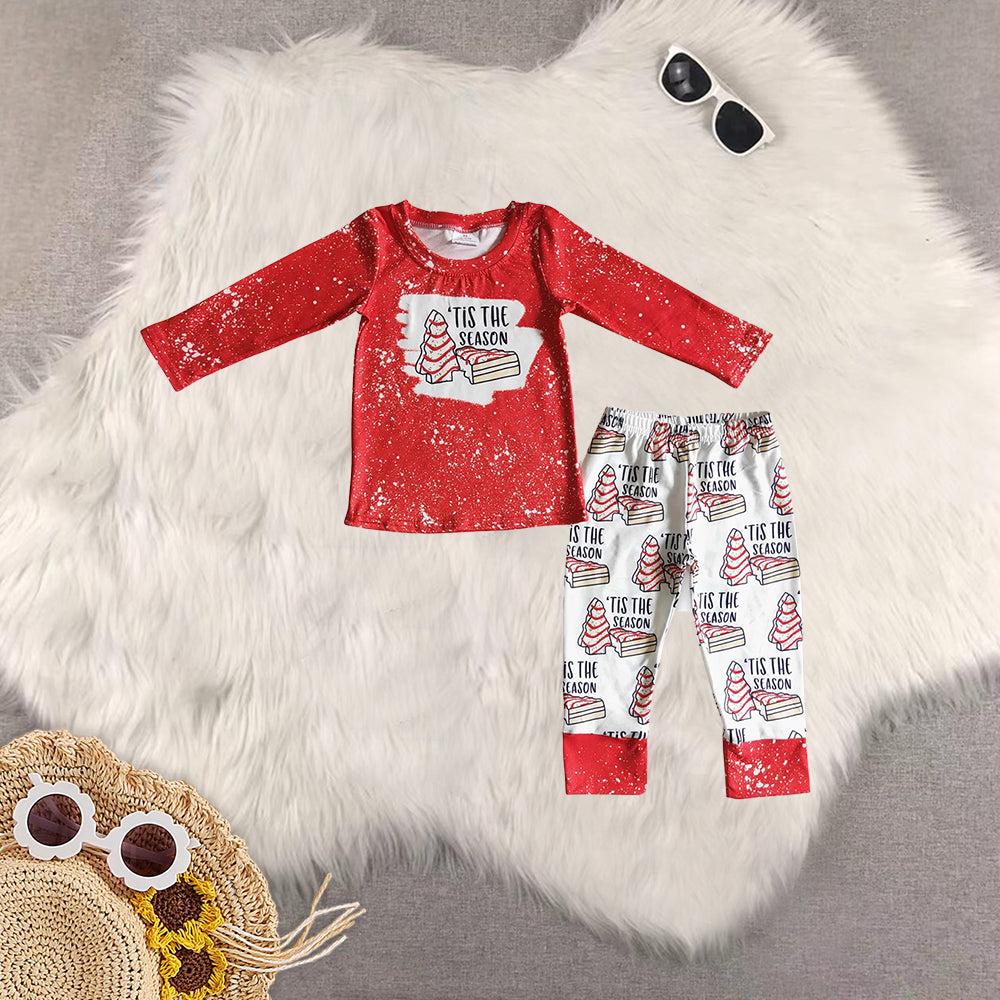 RTS NO MOQ Sibling Baby Girls boys Christmas trees Long Sleeve Pants Set and dress