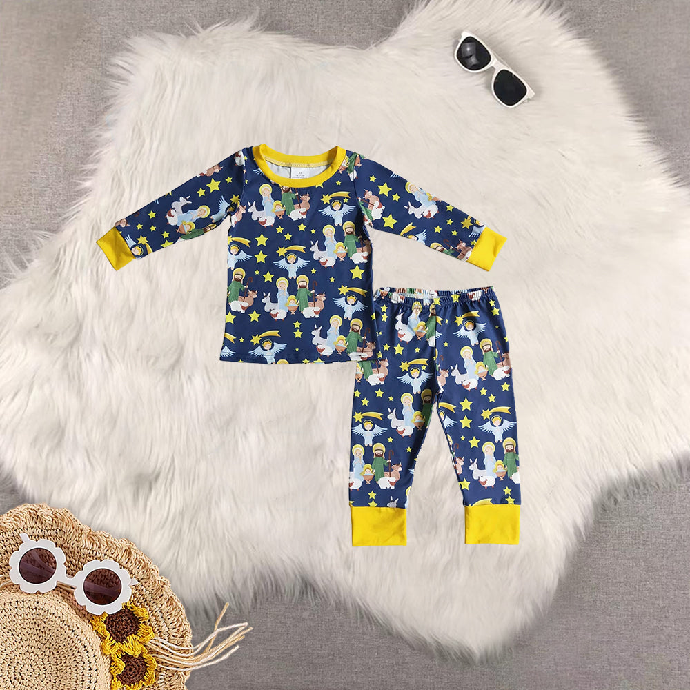 RTS NO MOQ Sibling Baby Girls boys Christmas Long Sleeve Pants Set