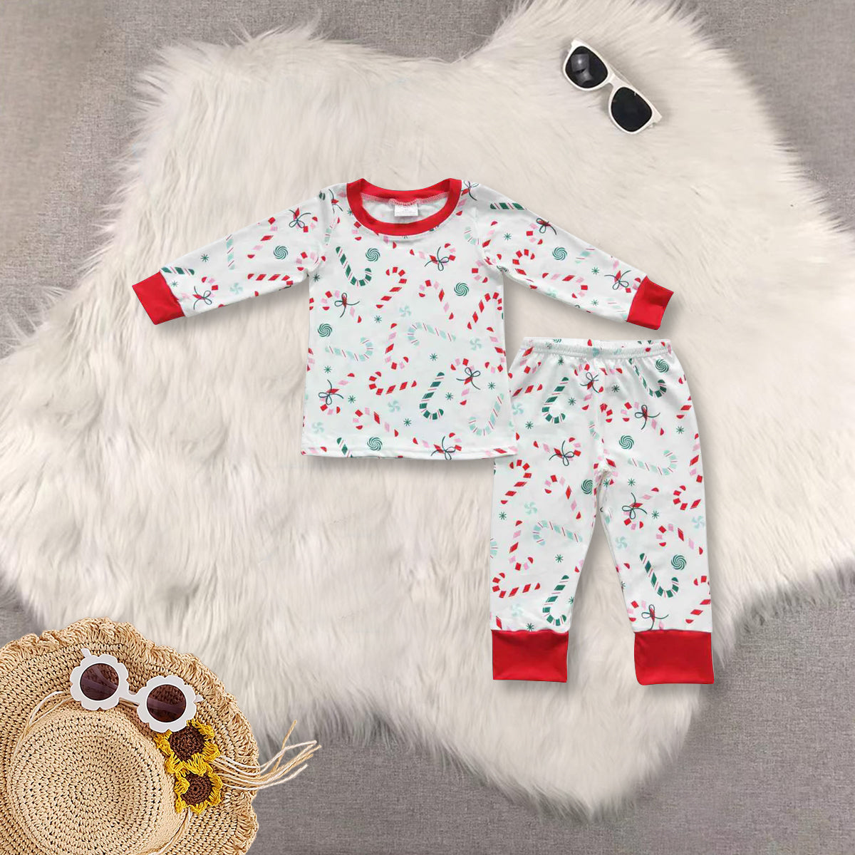 RTS NO MOQ Sibling baby Girls Boys Christmas long sleeve pants sets 2 and rompers 2 and dress and adult pants Clothes