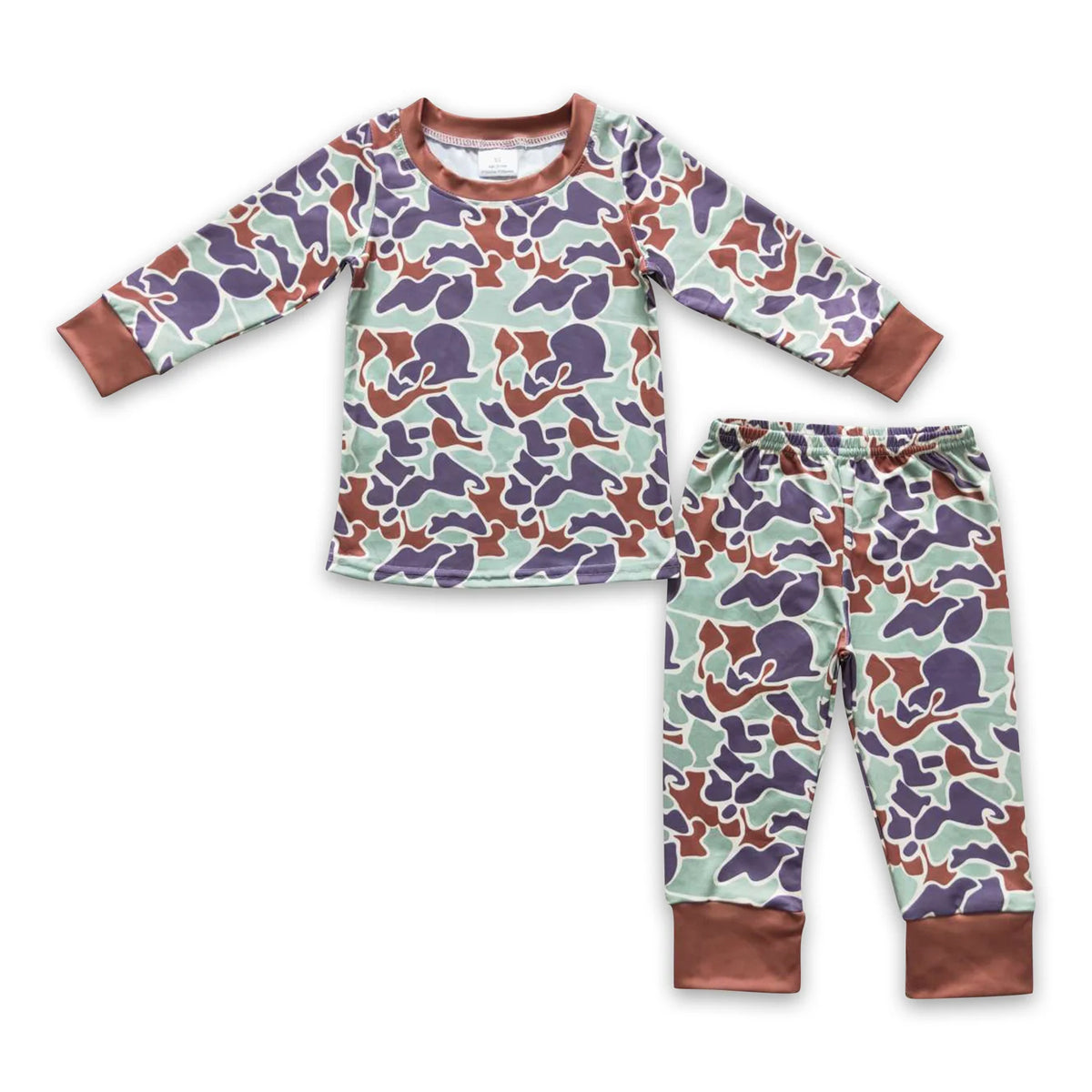 RTS NO MOQ Sibling baby boy clothes Modal camouflage long sleeve pants Sets
