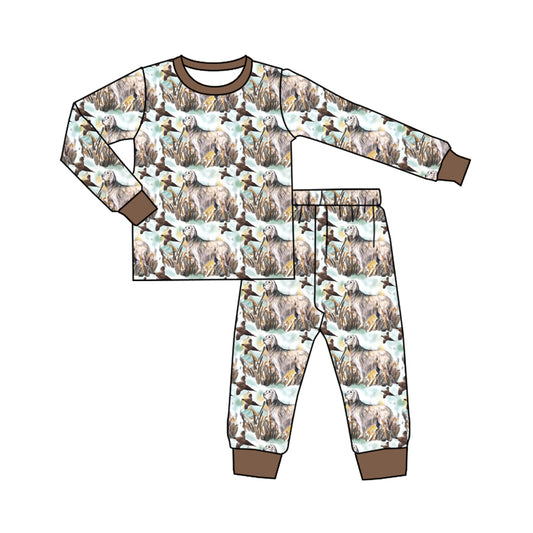 BLP0462 no mop pre-order 3-6M to 7-8T toddler boy clothes hunting boy winter pajamas outfit-2024.5.16