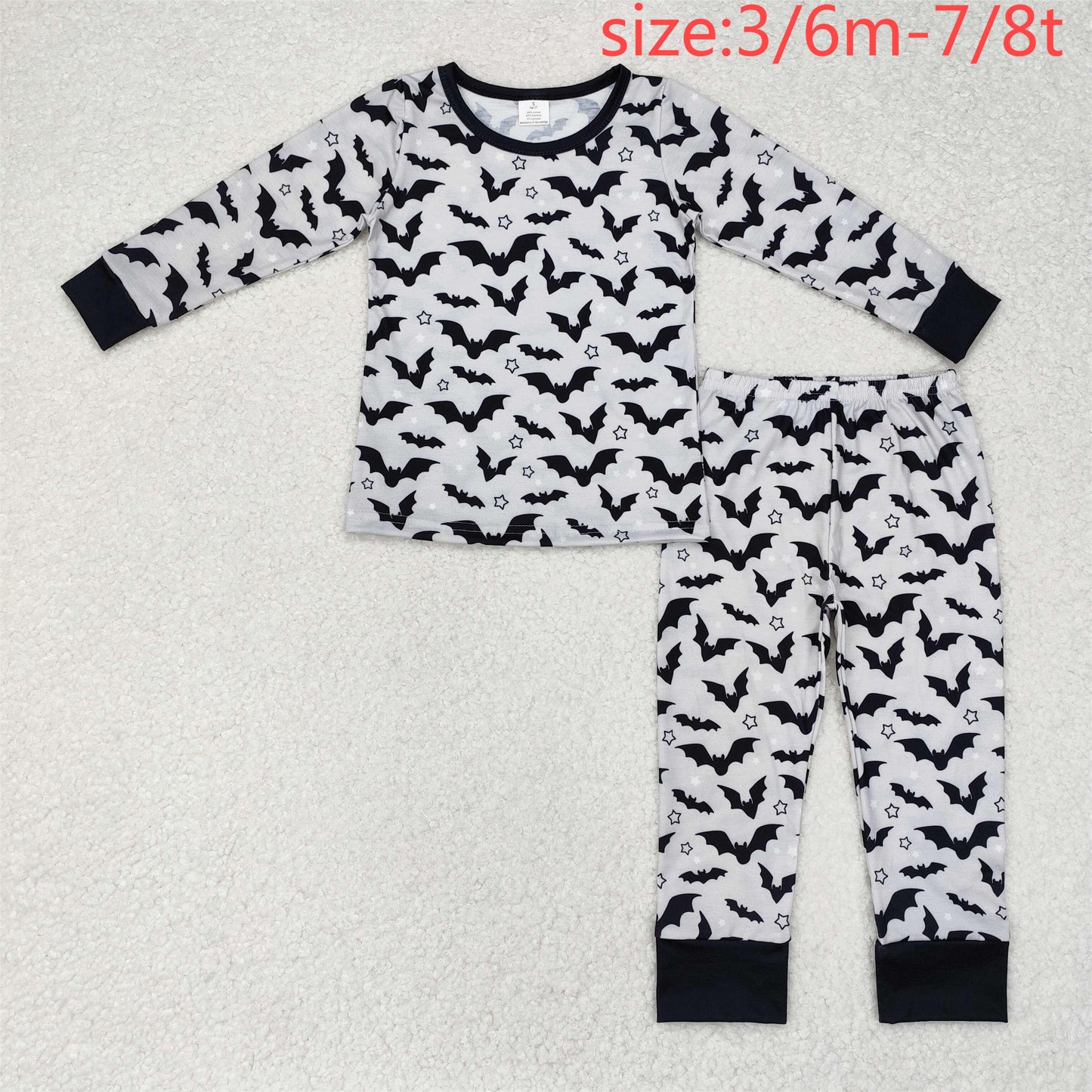 bamboo rts no moq BLP0520 Modal Halloween bat long-sleeved long-pants pajamas set