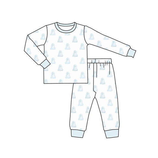 RTS bamboo  no moq BLP0540 pre-order toddler boys clothes blue long sleeve pants outfit 2024.6.20