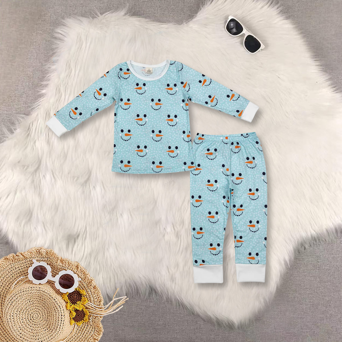 RTS NO MOQ Sibling Baby boys clothes modal Chrsitmas Long Sleeve Pants pajamas Sets