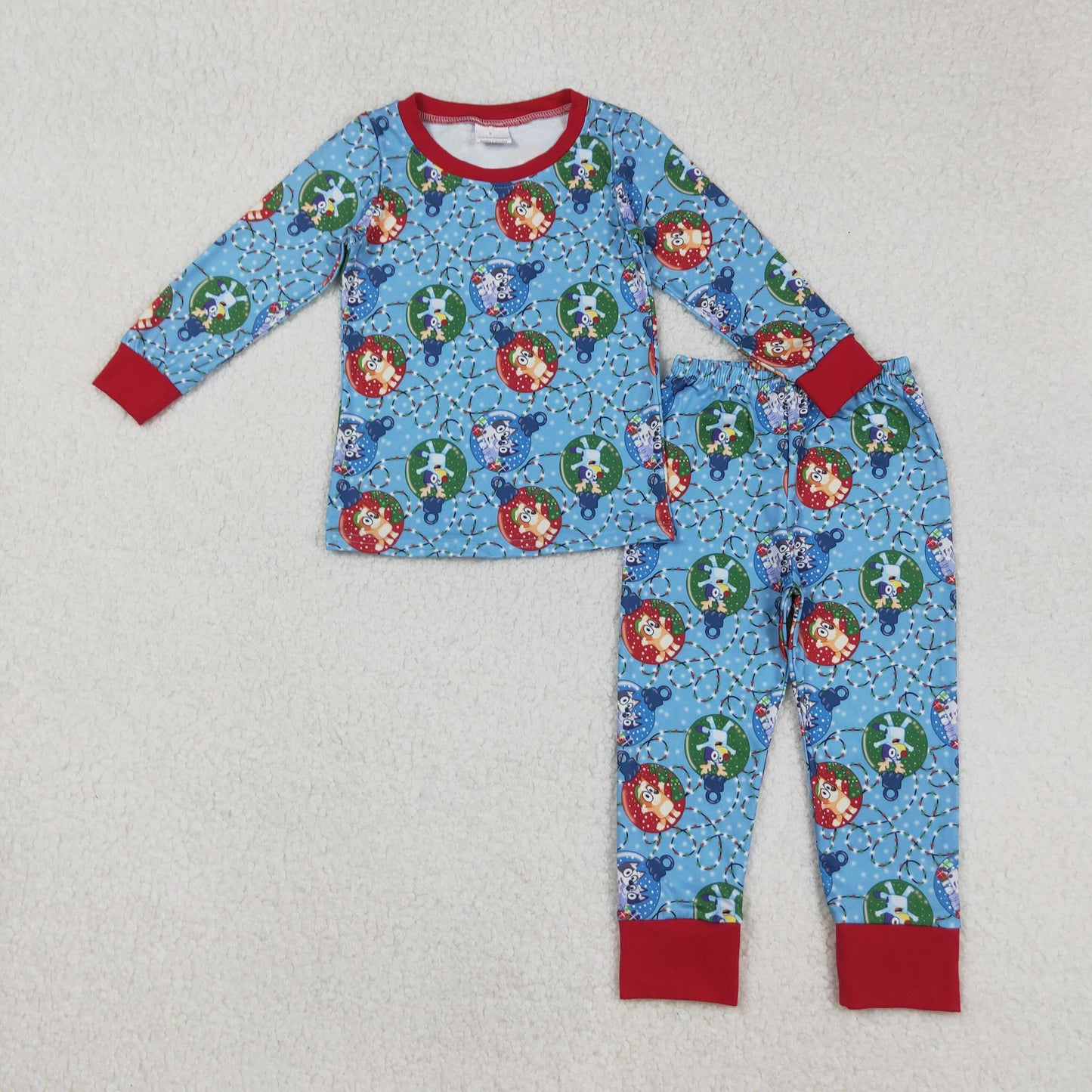 RTS Sibling baby boy clothes Christmas cartoon dog long Sleeve pants sets and romper
