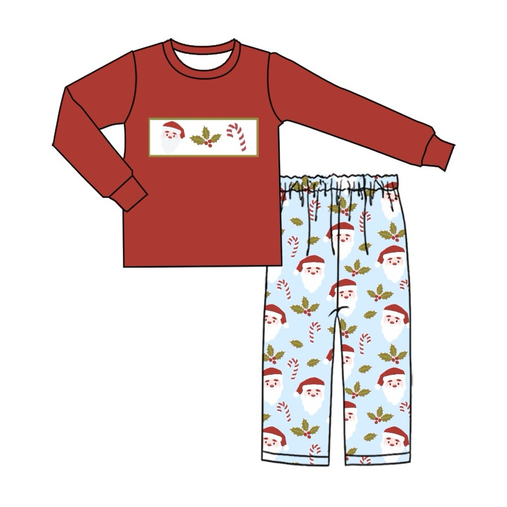 NO MOQ sales BLP0643 baby boys clothes Christmas red long sleeve pants sets -2024.7.19