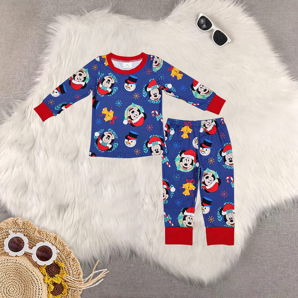 RTS NO MOQ Sibling baby girls baby boys clothes Christmas cartoon long-sleeved trousers suit & romper & adult pants