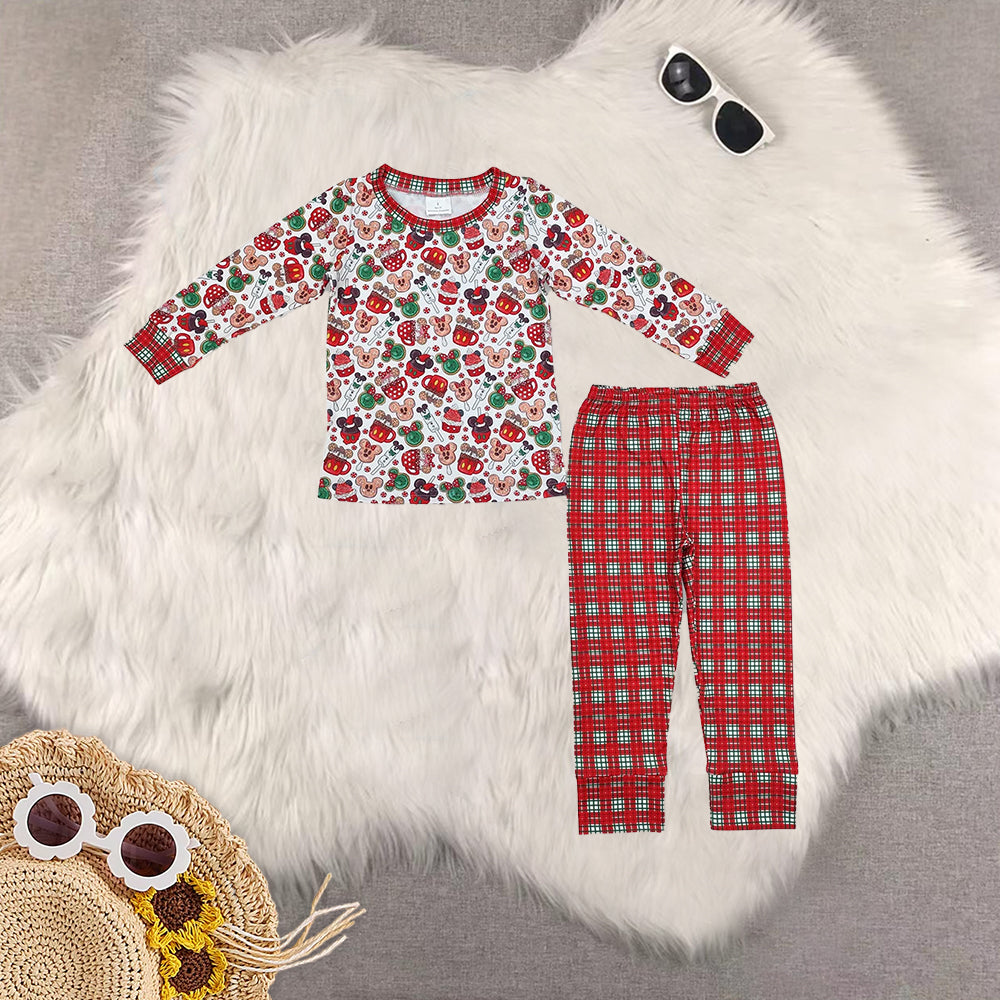 RTS NO MOQ Sibling baby girls baby boys clothes Christmas long-sleeved trousers suit & romper & dress & adult pants
