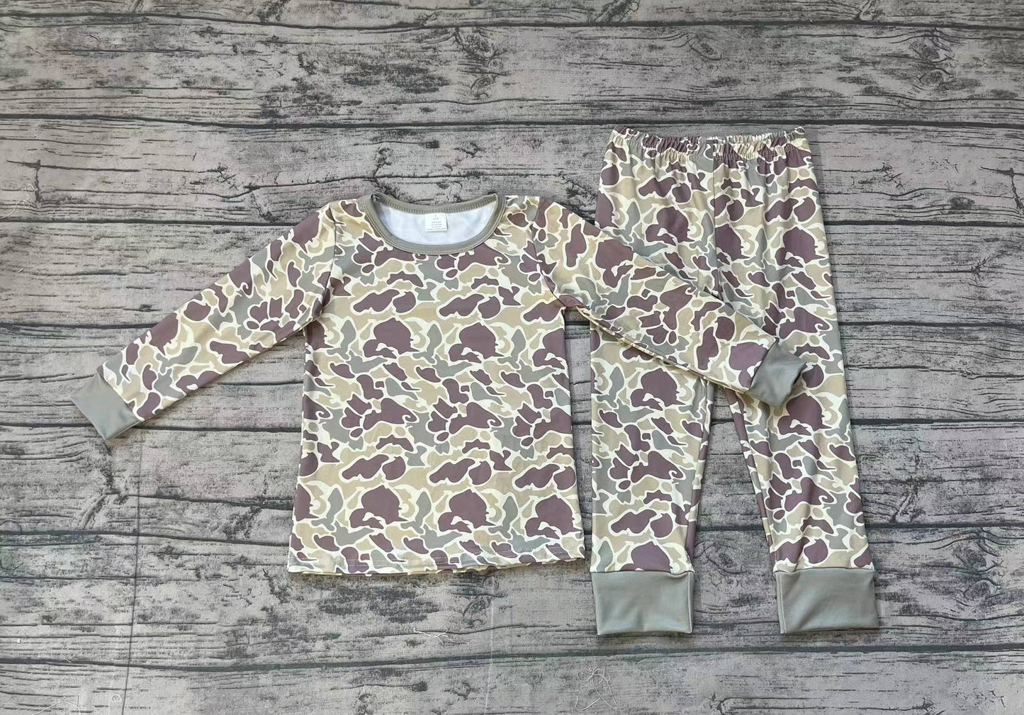 NO MOQ sales BLP0706 baby boys clothes camouflage long sleeve pants sets