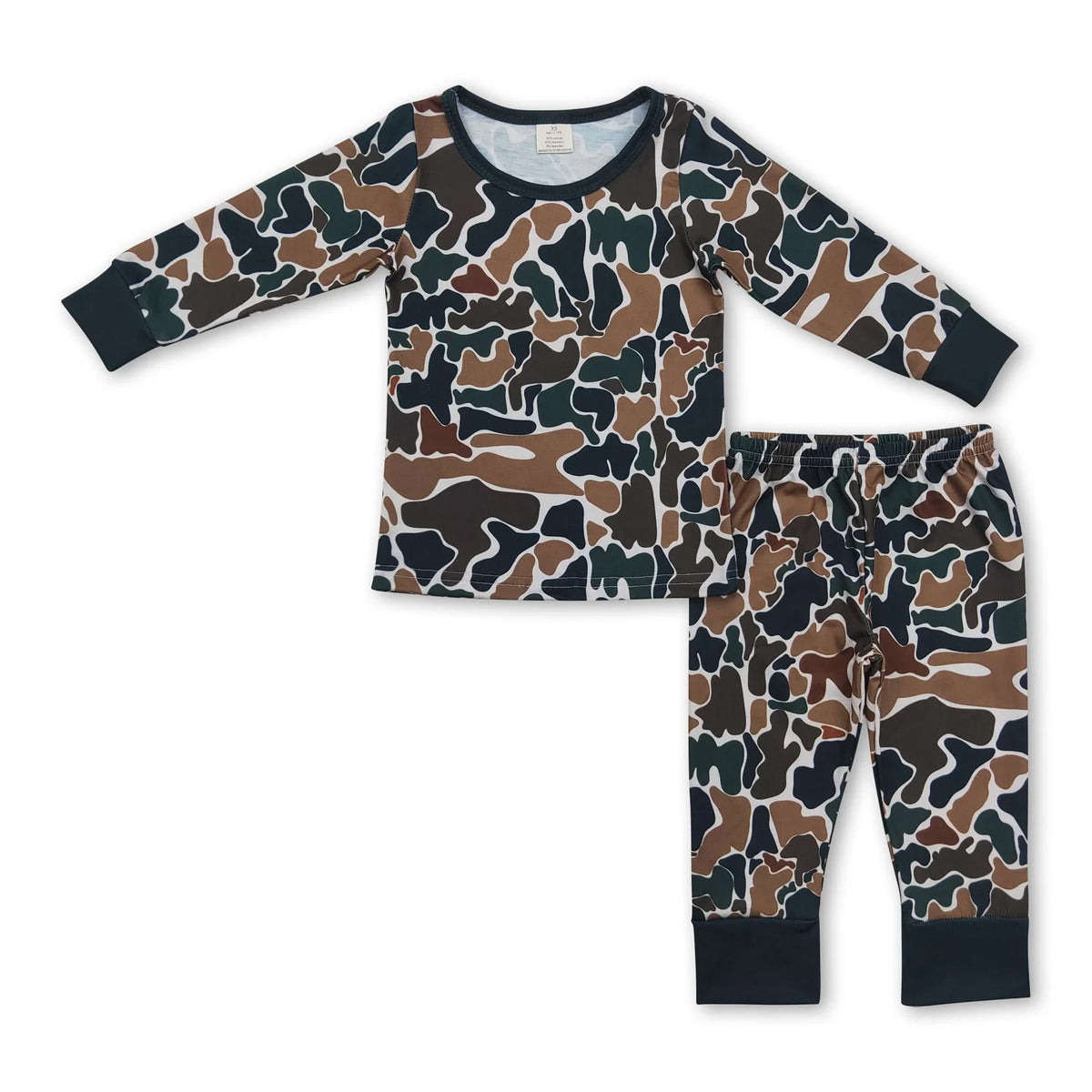 RTS NO MOQ Sibling baby boy clothes Modal camouflage long sleeve pants Sets