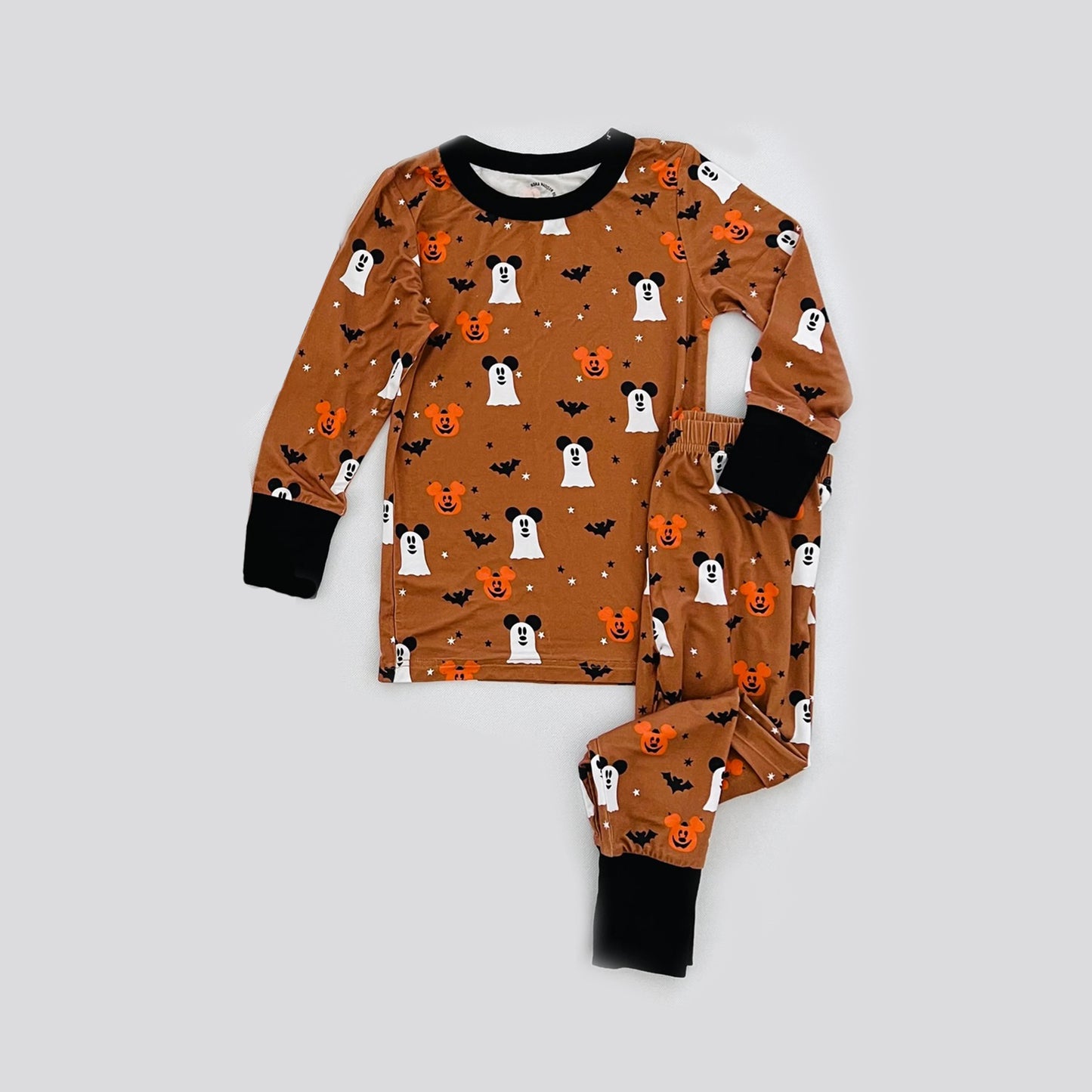 NO MOQ sales BLP0711 baby boys clothes pumpkin ghost orange long sleeve pants sets -2024.8.5