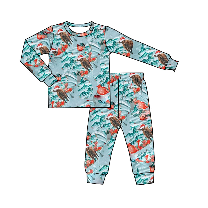 NO MOQ sales BLP0714 pre-order baby boys clothes Christmas long sleeve pants sets -2024.8.5