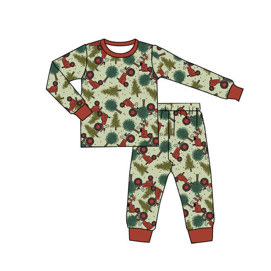 NO MOQ sales BLP0744 pre-order baby boys clothes green long sleeve pants sets -2024.8.9