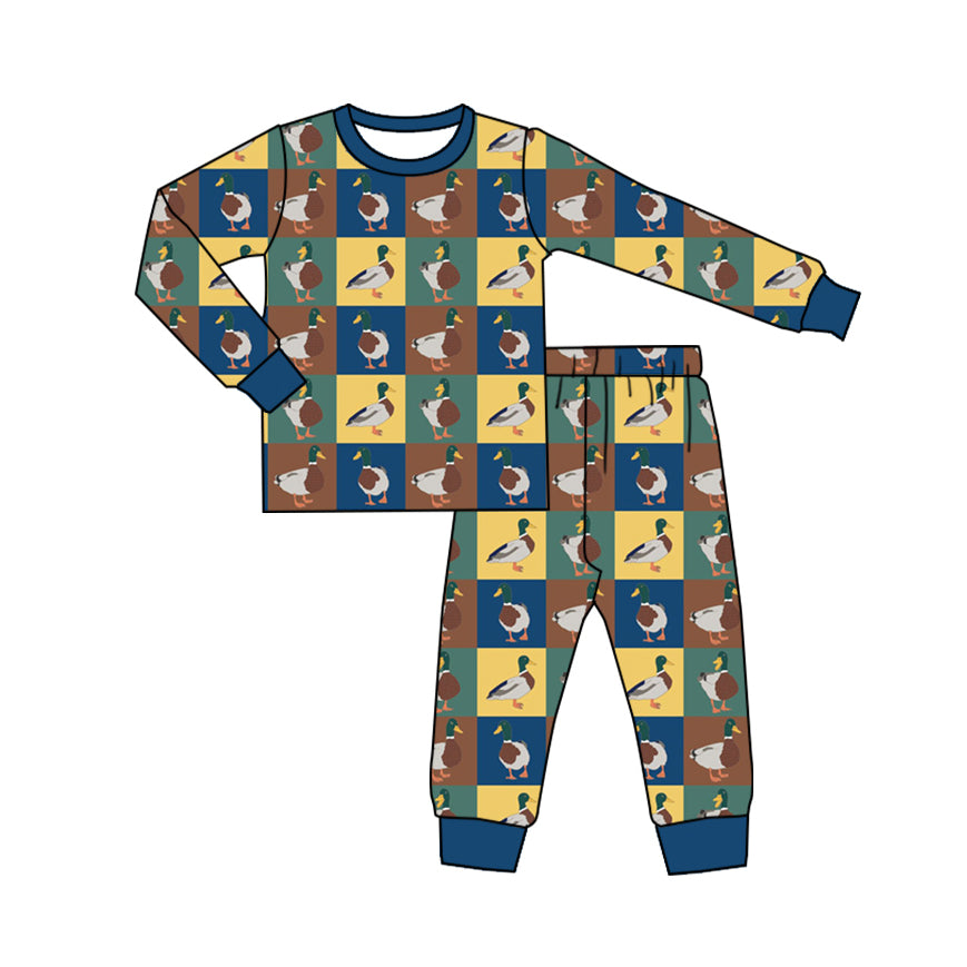 NO MOQ sales BLP0748 pre-order baby boys clothes ducks long sleeve pants sets -2024.8.10