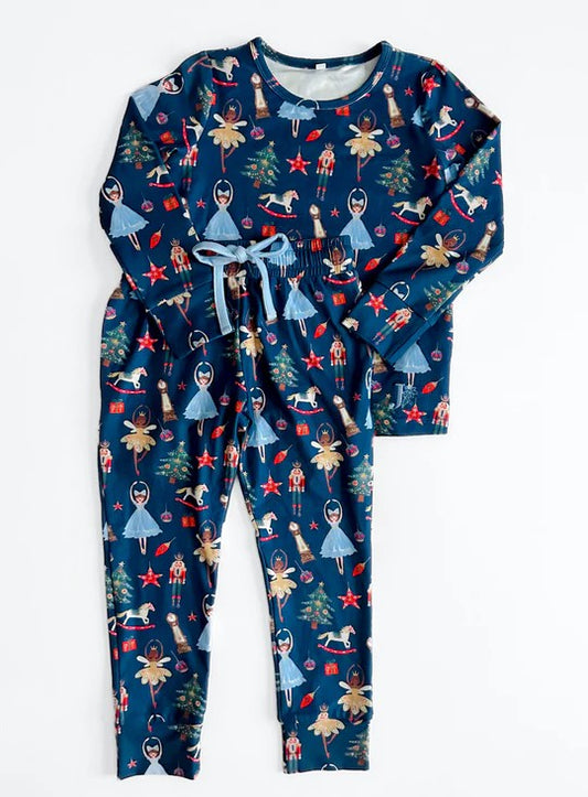 NO MOQ sales BLP0750 pre-order baby boyss clothes Christmas navy blue long Sleeve pants Suit -2024.8.10