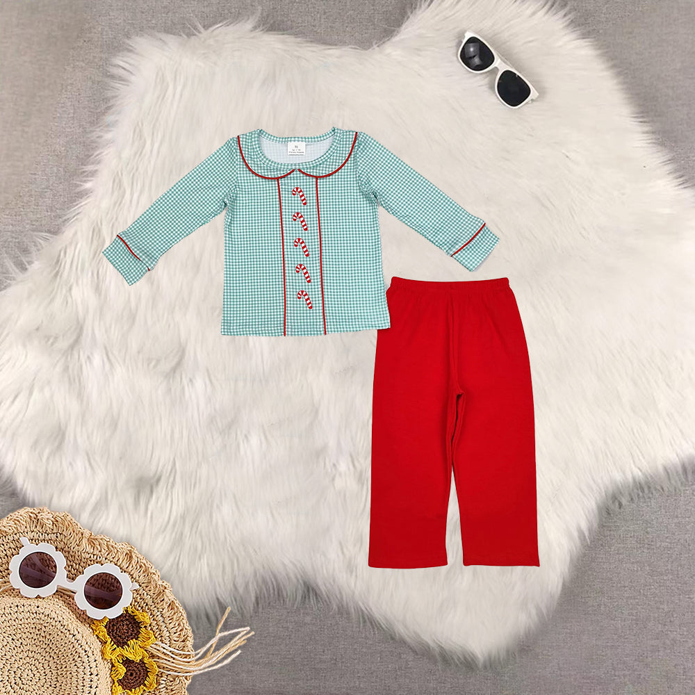 RTS NO MOQ Sibling baby girls baby boys clothes Christmas long-sleeved trousers suit & romper