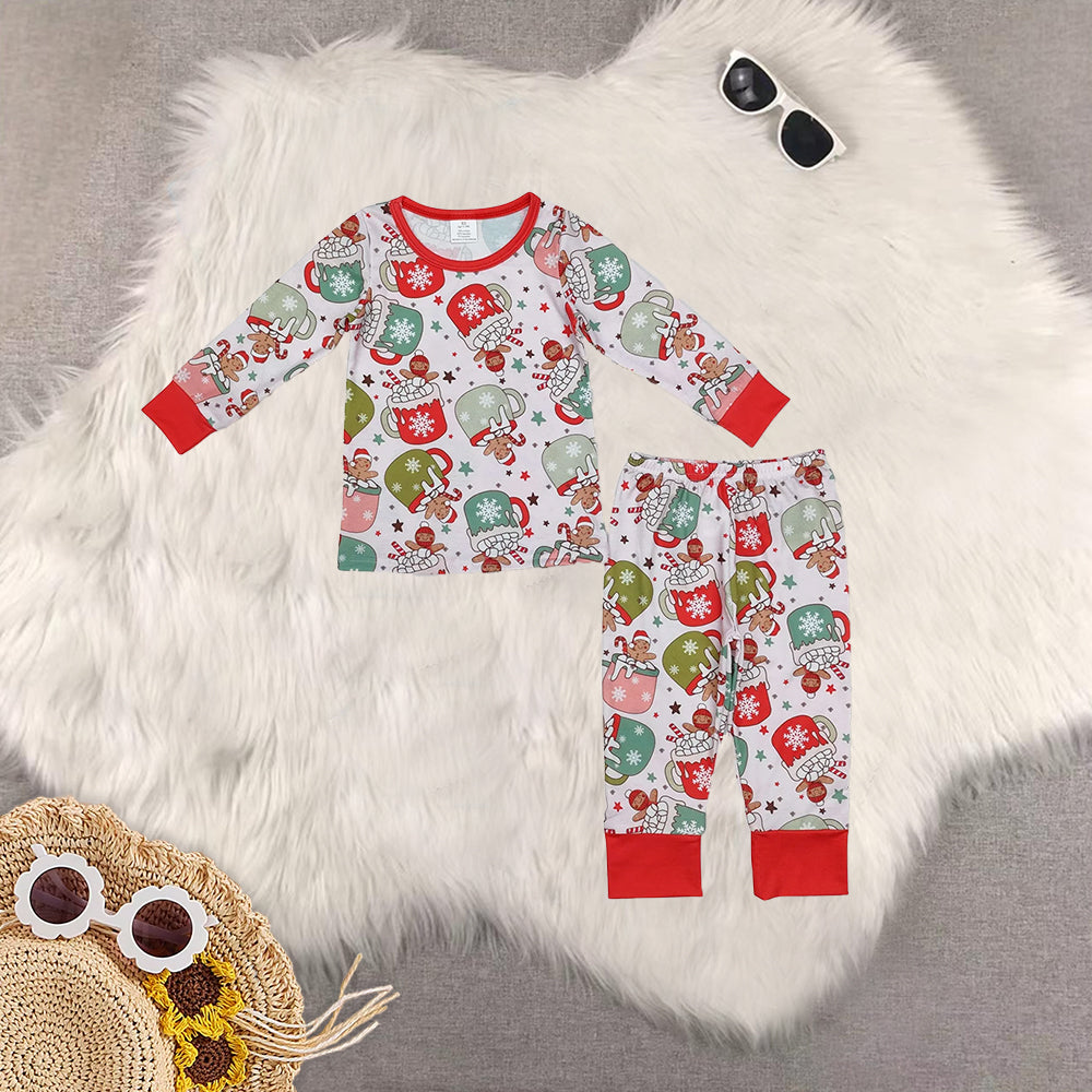 RTS NO MOQ Sibling Baby boys girls modal Christmas long-sleeved trousers suit & romper