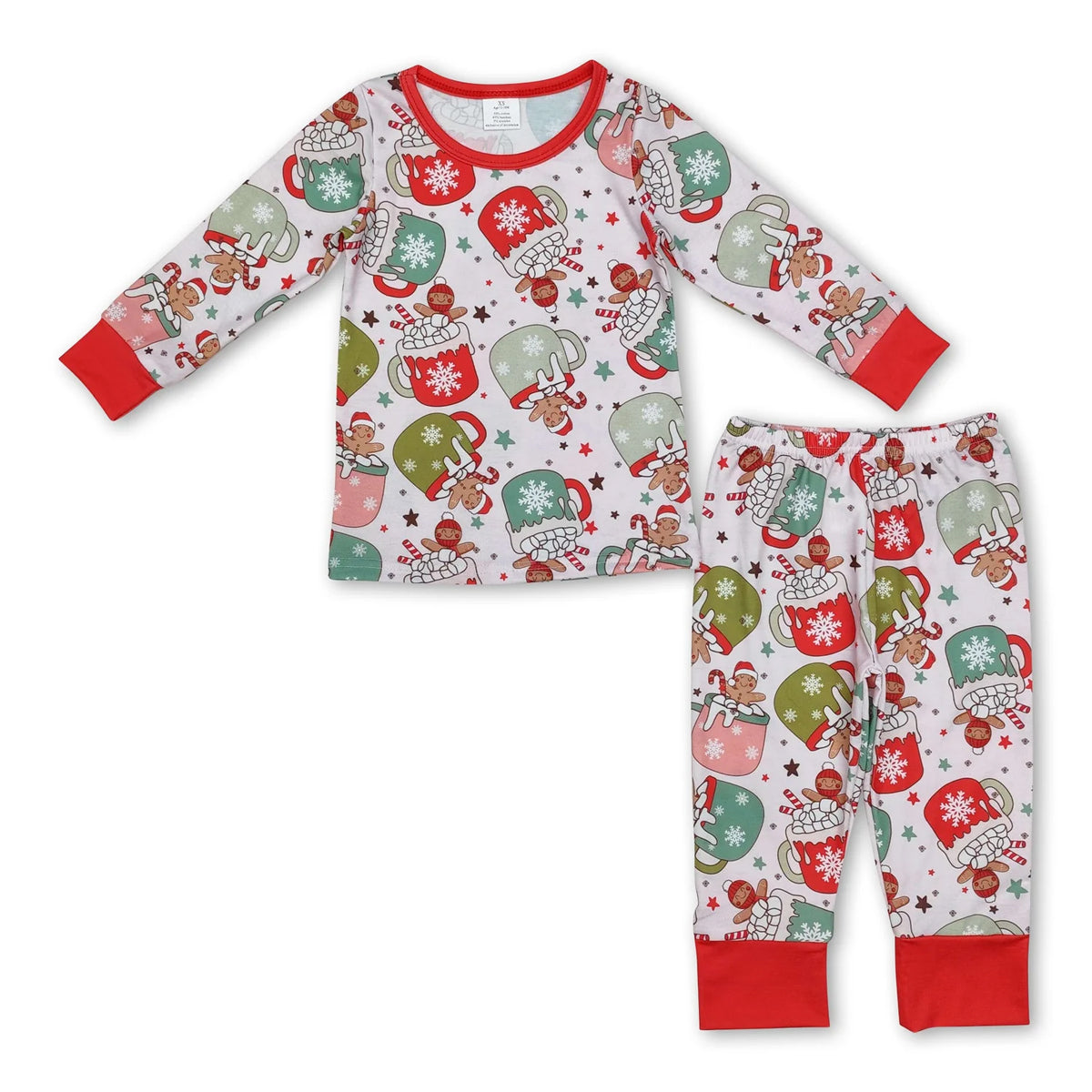 RTS NO MOQ Sibling Baby Girl boy clothes Christmas Cup Gingerbread Knee-Length Dress - Suit - Adult Pants - romper
