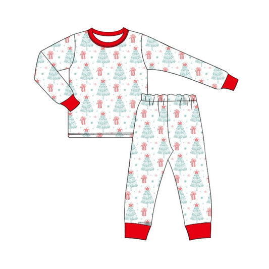 NO MOQ sales BLP0818 pre-order baby boys clothes Christmas trees long Sleeve pants Suit -2024.8.5