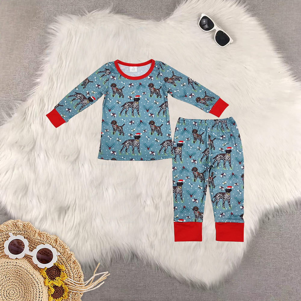 RTS NO MOQ Sibling Baby Girls boys modal Christmas Long Sleeve Pants Set