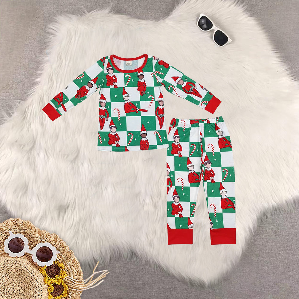 RTS NO MOQ Sibling Baby girls modal Christmas long-sleeved trousers suit & romper