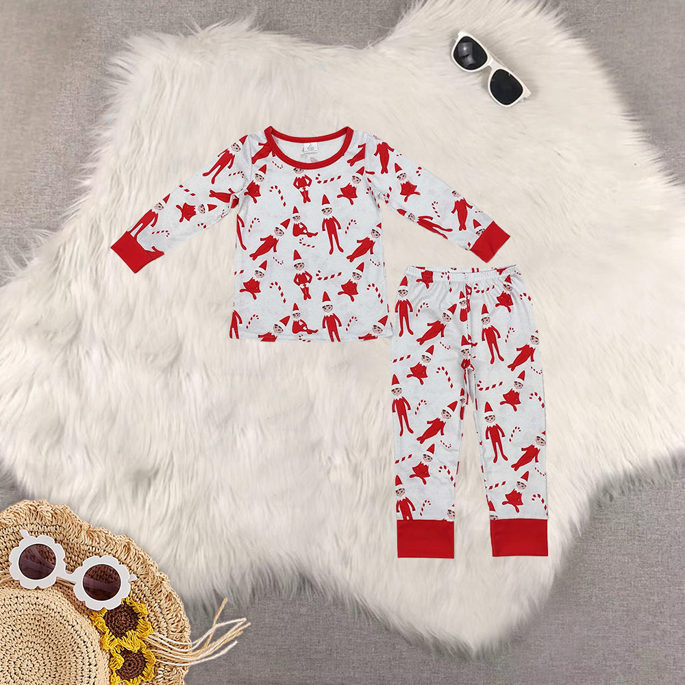 RTS NO MOQ Sibling Baby Girls boys modal Christmas long-sleeved trousers suit