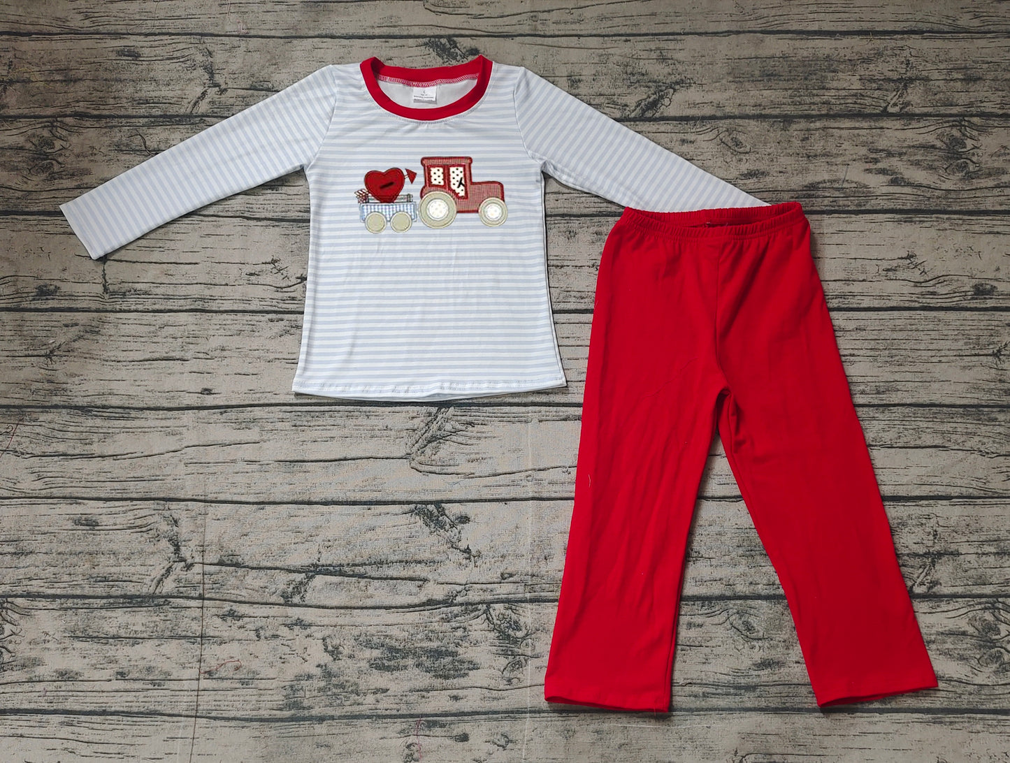 NO MOQ sales BLP0932 pre-order baby boys clothes embroidery white long Sleeve red pants Suit