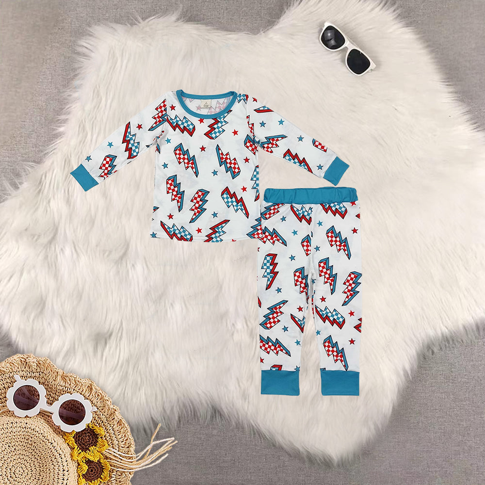 RTS NO MOQ Sibling Baby Girls boys modal Christmas stars Long Sleeve Pants Set