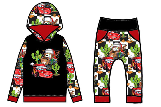 NO MOQ sales BLP1018 pre-order baby boys clothes grinch hooded long Sleeve pants Suit -2024.10.8