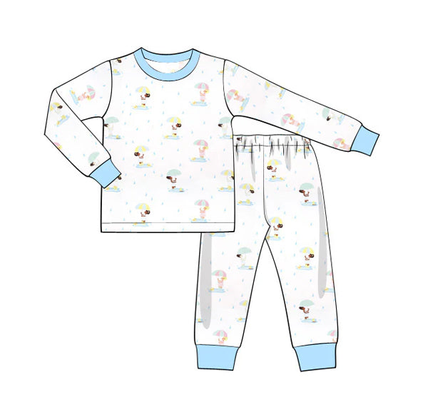 NO MOQ sales BLP1035 pre-order baby boys clothes Hot Air Balloon long Sleeve pants Suit -2024.10.11