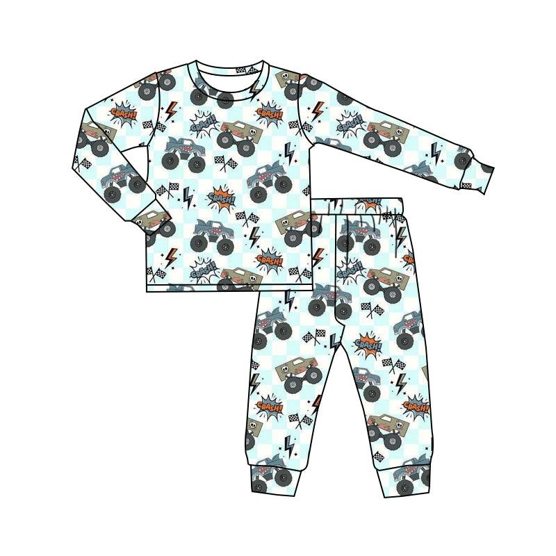 NO MOQ sales BLP1110 Pre-order baby boys clothes long sleeve pants sets-2025.6.10
