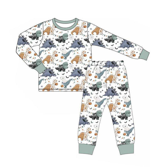 NO MOQ sales BLP1117 Pre-order baby boys clothes dinosaur long sleeve pants sets-2025.6.12